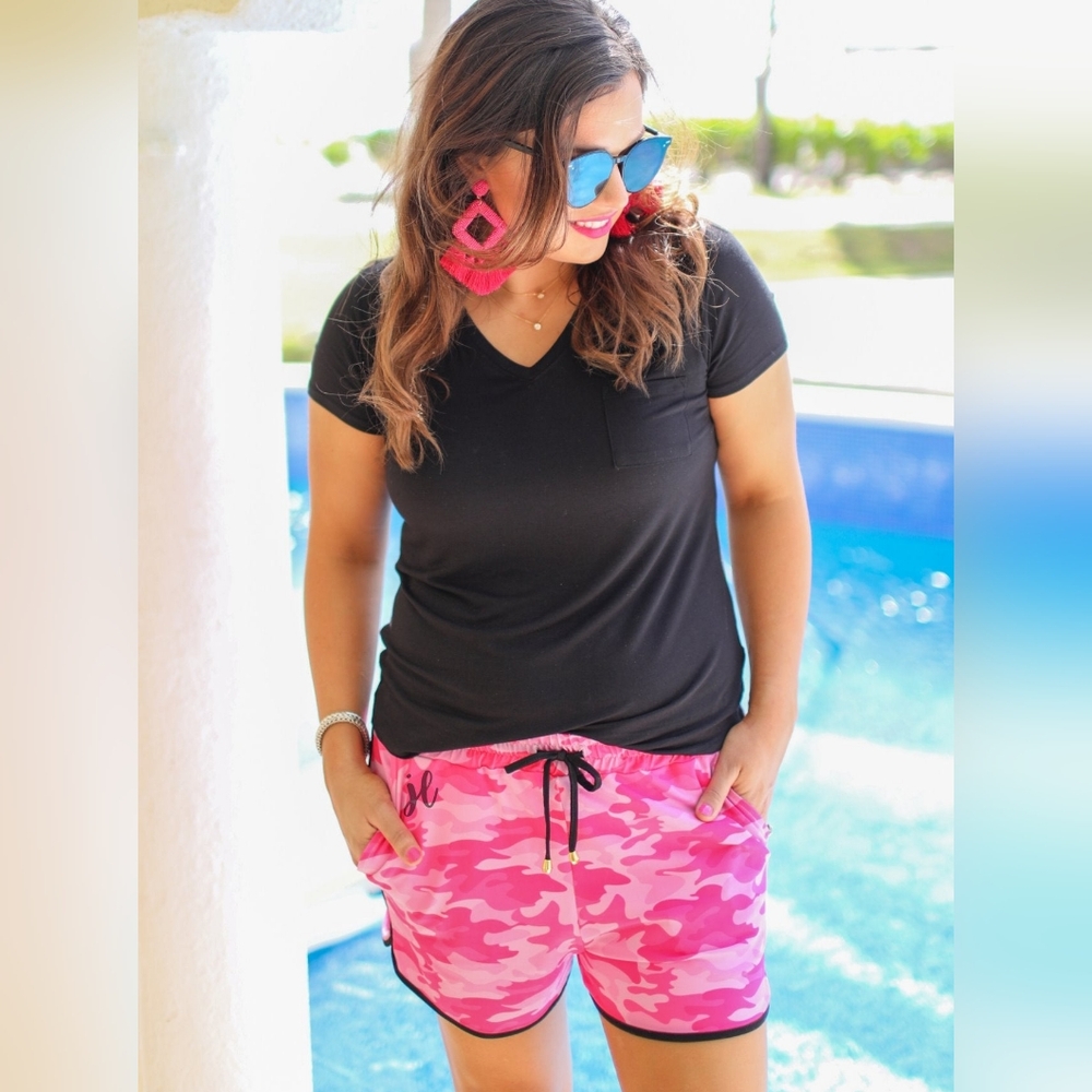 On The Hunt Pink Camo Shorts